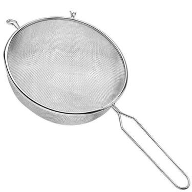 Imagem de Peneira Multiuso Em Aço Inox Grande De Cozinha Coar Escorrer Peneirar 