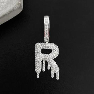 Imagem de Pingente Masculino Letra Cravejada em Zircoia Banhado Prata 925 - Trop