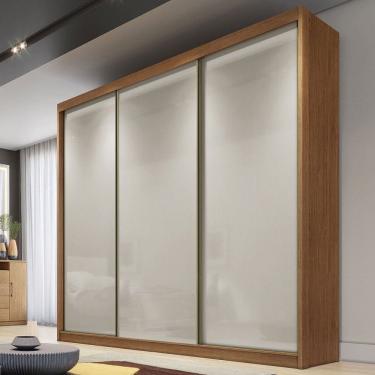 Imagem de Guarda-Roupa Casal Volano 3 Portas 8 Gavetas 100% Mdf Cumaru/Marrom Claro - Pnr Móveis