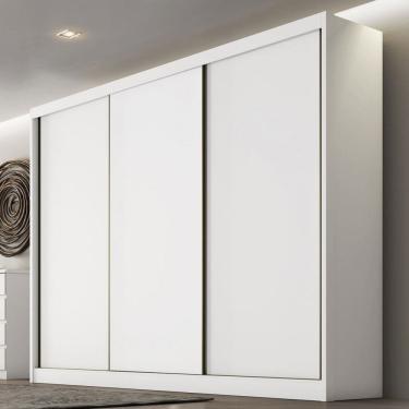 Imagem de Guarda-Roupa Casal Volano 3 Portas 8 Gavetas 100% Mdf Neve - Pnr Móveis