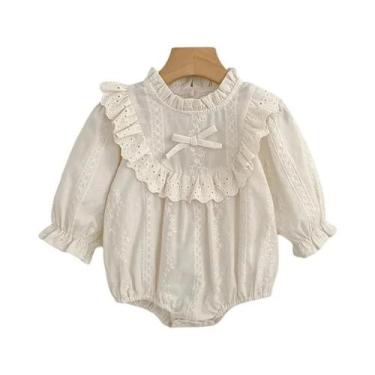 Imagem de Vestido De Princesa Para Bebês Meninas Com Laço, Gola De Boneca E Mang