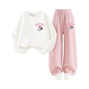 Imagem de Conjunto De Moletom Infantil Com Estampa Da Minnie Da Disney, 2 Peças,