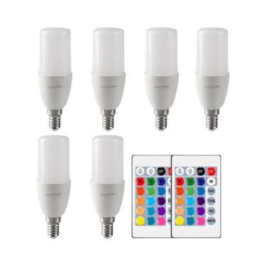 Imagem de Lâmpada LED RGB Com Controle Remoto, 16 Cores, Regulável, 6W, E14, 24 
