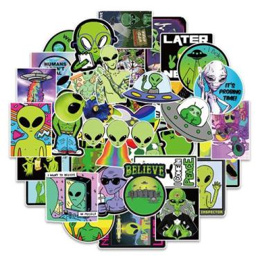 Imagem de Adesivo Anime Alien Vinyl Cartoon para garrafa de água (50 unidades) -