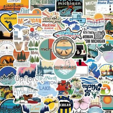 Imagem de Adesivos de vinil impermeável Michigans, anime, 50 unidades/lote, 5-7 