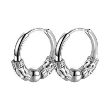 Imagem de Brincos De Argola Masculinos Punk Em Aço Inoxidável, Joias De Orelha G