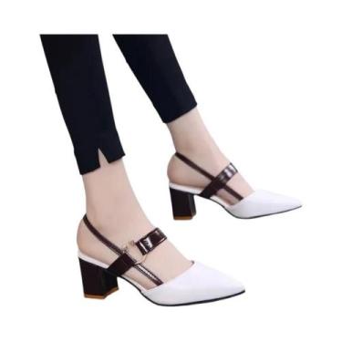 Imagem de Sapatos De Salto Alto Femininos Em Marrom Com Design Vazado, Leves E E