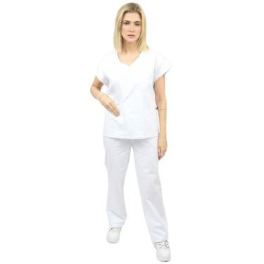 Imagem de Pijama Srub Cirúrgico em Algodão com Bolso - DEMORGAN, Branco, PP