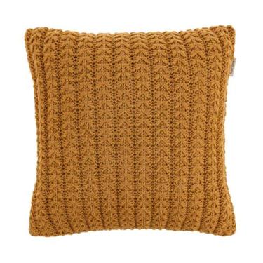 Imagem de Almofada Decorativa Quadrada Tricot Para Cama e Sofá Diana 45cm Karste
