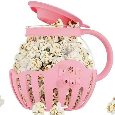 Imagem de Pipoqueira Fitness Para Microondas Sem Óleo Prática Saudável CorRosa -