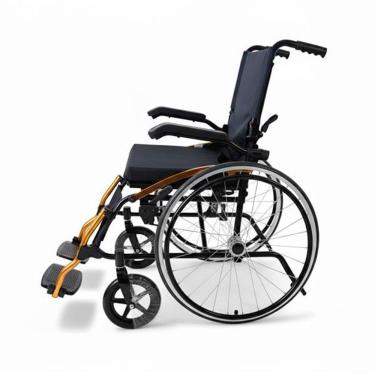 Imagem de Cadeira de Rodas Manual Dellamed D600 POP Alumínio Anodizado Preto para Mobilidade Reduzida Até