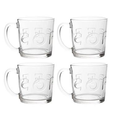 Imagem de Jogo de Canecas de Vidro Florende para Cappuccino Café e Chá 340ML Kit 4 Unidades Transparente em Casa Tem