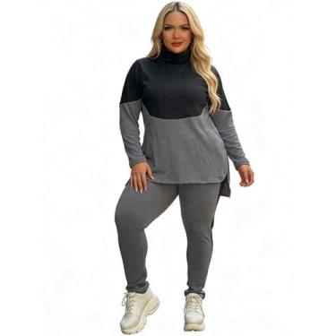 Imagem de Conjunto Frio Blusa Calça Com Gola Feminino Elegante Agasalho Lanzinho