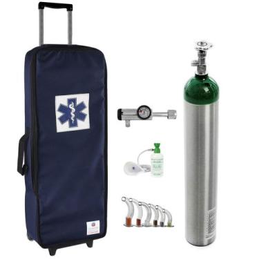 Imagem de Kit Oxigênio 5L Bolsa Marinho com Rodinhas Sem Carga Válvula Click - C