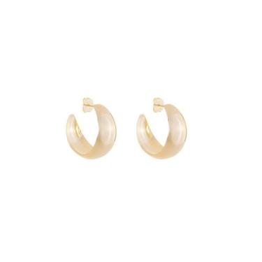 Imagem de Brinco argola p sabrina folheada a ouro 18k, Ouro 18k, 6 Meses