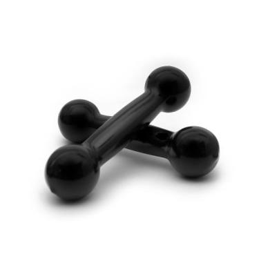 Imagem de Par Halters 0,5kg Bola Emborrachado Exercícios Cor:PretoPeso:0,5Kg - P