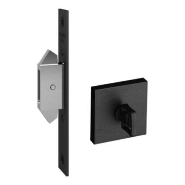 Imagem de Fechadura Trava de Correr Banheiro Aço Inox Preto RQ2 EPT Raio Pado