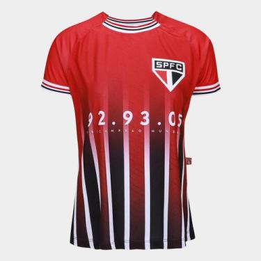 Imagem de Camiseta São Paulo Baby Look Esportiva Feminina - Surf Center, Branco,