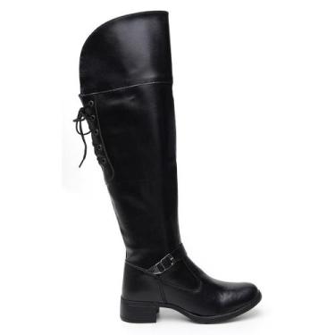 Imagem de Bota Over Feminina Cano Alto Conforto - BR2, Preto, 38