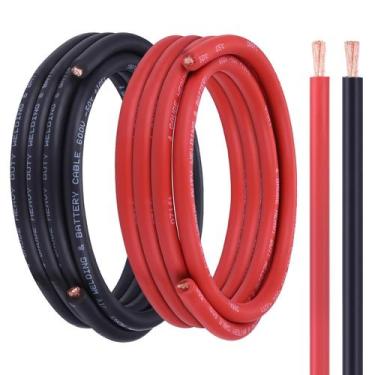 Imagem de Cabo de bateria Geosiry 4 AWG 9,1 m vermelho e preto em cobre