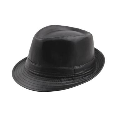 Imagem de Chapéu Panamá Masculino De Couro PU Para Outono E Inverno, Lazer Ao Ar