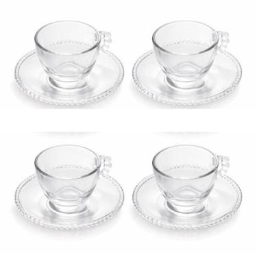 Imagem de Conjunto 04 Xícaras de Cafezinho de Cristal 80ml Pearl Wolff