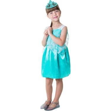 Imagem de Fantasia Froz Infantil Princesa do Gelo p/ Meninas com Tiara - Master 