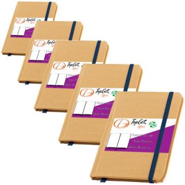 Imagem de Kit 5x Caderneta Pocket 10x14cm 80 Folhas Sem Pauta Eco Lotus TopGet, 