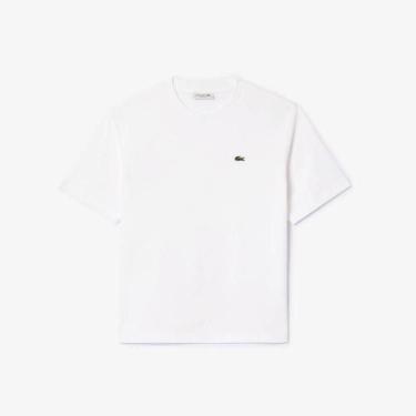 Imagem de Camiseta de Algodão com Caimento Relaxado - LACOSTE, Branco, 34