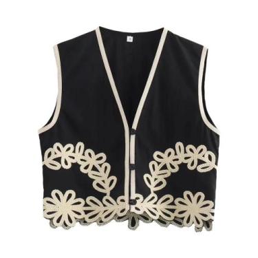 Imagem de Saia Mini Feminina Floral Bordada - Estilo Chique Zevity 2024, BR-P, E