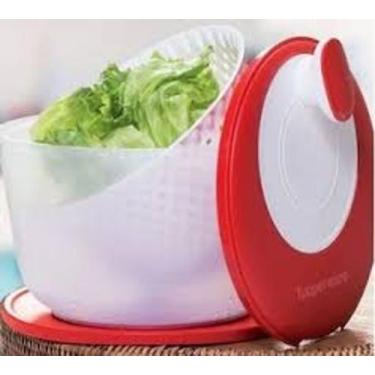 Imagem de Centrífuga de saladas da Tupperware 3,5l vermelha - com tampa para gua