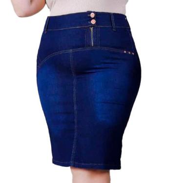 Imagem de Saias Jeans mide - Deboche, Azul, 48