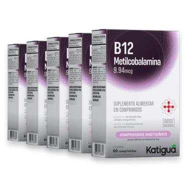 Imagem de Kit 5 Vitamina B12 Metilcobalamina Katiguá 60 Cápsulas - Katigua