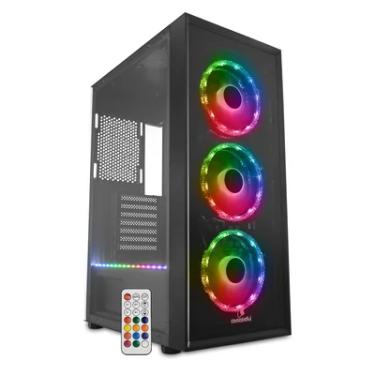 Imagem de Gabinete Gamer Concórdia Glass X3602 RGB com Controle, Fita LED e Fans