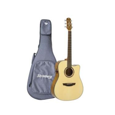 Imagem de Violao strinberg aço diamond dd1c n natural folk c/bag