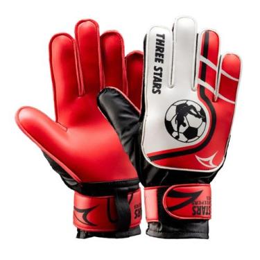 Imagem de Luva Goleiro de Futebol Infantil Three Stars Kids, Vermelho, G