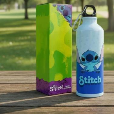 Imagem de Garrafa Alumínio Stitch 500ml Azul Aloha REF. DQH060ST1 - Taimes