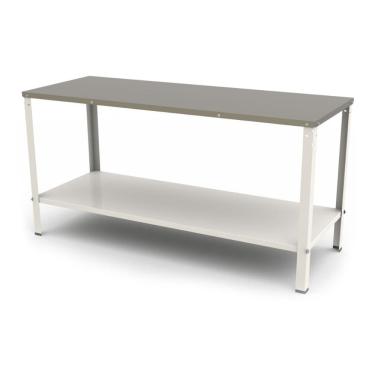 Imagem de Mesa Bancada de Apoio para Panificadora M-160 Desmontável com Tampo Inox 430 Branco Braesi