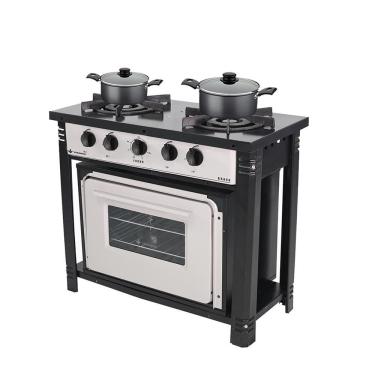 Imagem de Kit Fogão Industrial 2 Bocas com Forno Bravo Cinza com Caçarolas Turim 2L e 2,8L Venâncio