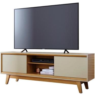 Imagem de Rack Bancada Mundi 2 Portas para Tv de 75" Polegadas Cumaru/Opala - Ma