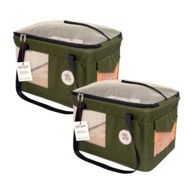 Imagem de 2 Bolsa Pet Gol Linhas Aéreas Aerial Verde  Transporte aéreo para cães