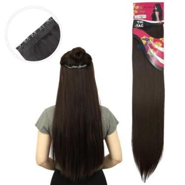 Imagem de Aplique Cabelo Tic-Tac Fibra Orgânica Weng 70 cm, LISO - marrom #8