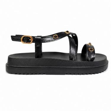 Imagem de Sandália Flatform Papete Feminina Dakota Y9662 Preta, Preto, 38