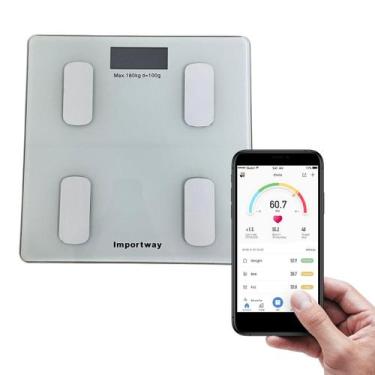 Imagem de Balança Digital Bioimpedância C/ Aplicativo Importway Branca