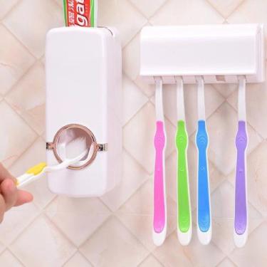 Imagem de Dispenser Aplicador Creme Dental Automatico Pasta Dente Suporte Escova