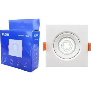 Imagem de Spot Com Lampada Dicroica Led Elgin 5W. Quadrado Ip20 Mr16 Movel Branc