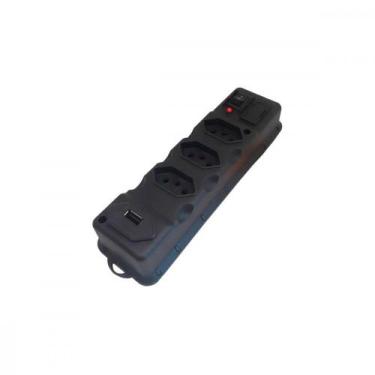 Imagem de Filtro Linha Asantos 3 Tomadas + Usb Bivolt 3093