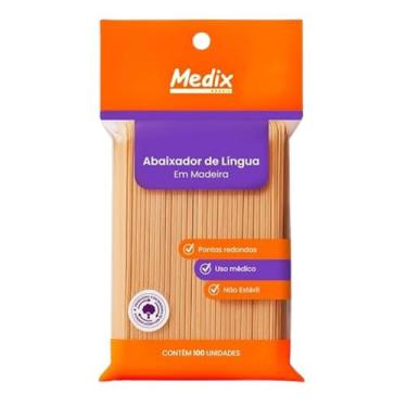 Imagem de Abaixador De Língua Medix Madeira C 100 Unidades Clínico