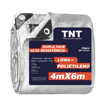 Imagem de Lona 4x6 EXTRA FORTE 300 Micras Ilhós Reforçado Dupla Face TNT