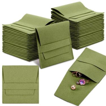 Imagem de Saco para Joias Bonuci 40 unidades Microfibra 8x8 cm Verde